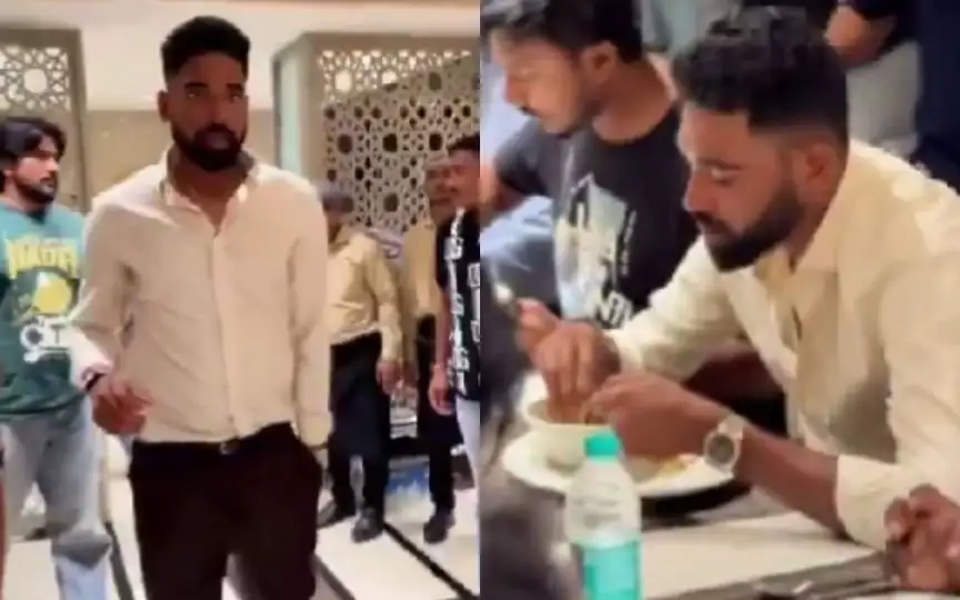 Mohammed Siraj Enjoys Meal And Greets Fans During Visit To His Restaurant Joharfa In Hyderabad